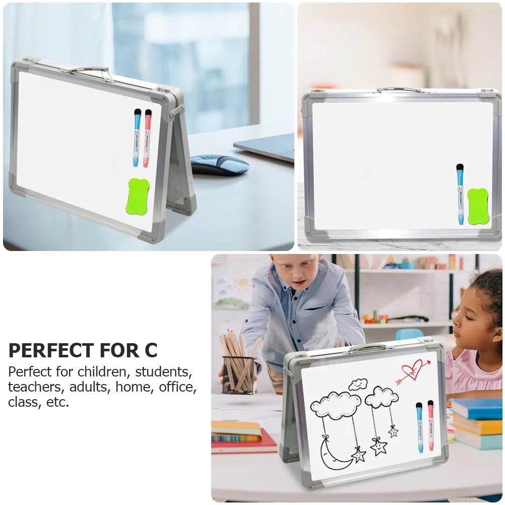 

Magnetic White Double-Sided Foldable Desktop Magnetic White Board Easel Blackboard Drawing Smooth Portable