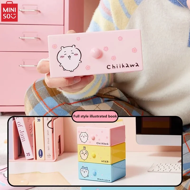 

MINISO Chiikawa серии однослойный ящик для анимации Hachiware Usagi для хранения ювелирных изделий детские игрушки подарок на день рождения