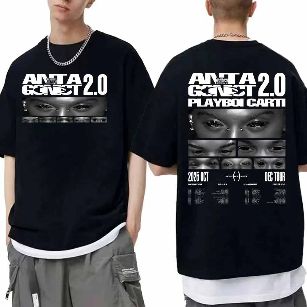 

Rapper Playboi Carti Antagonist Tour T-shirts Mens Clothing Hip Hop 90s Vintage T Shirts Male Casual Cotton Oversized Streetwear