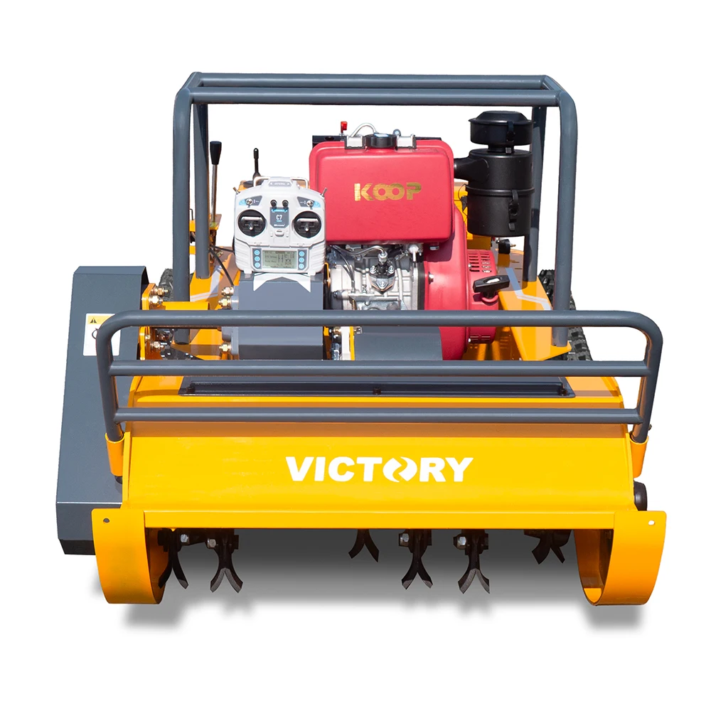 Big Power Engine Small Robot Grass Cutter Remote Control Crawler Lawn Mower Flail Mower