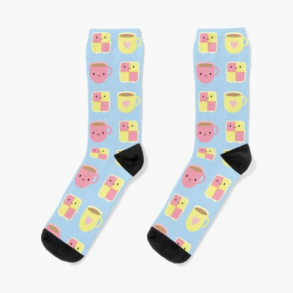

Носки Kawaii Battenberg торт и чашка чая носки в стиле хип-хоп идеи для подарка на День святого Валентина компрессионные Аргентина роскошные женские носки для мужчин