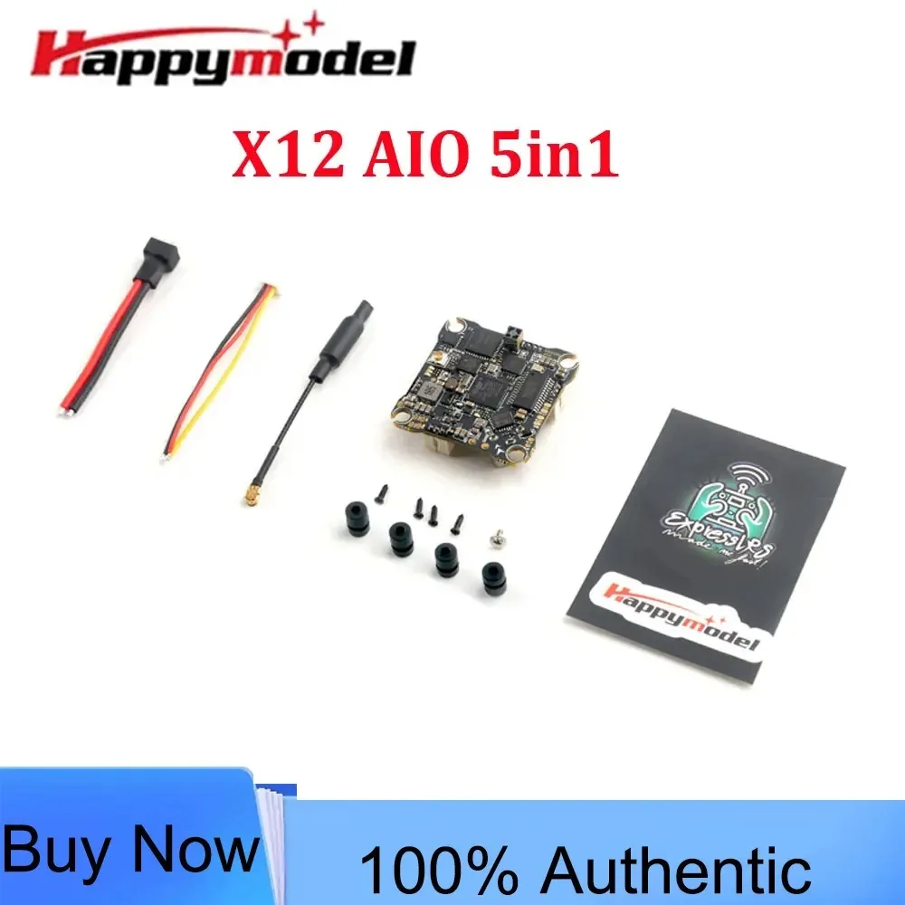 HappyModel X12 AIO 5-in-1 Flugcontroller mit integriertem 12A ESC und OPENVTX 400mW, unterstützt 1-2S ELRS für FPV Racing Drohnen Crux3 Crux35