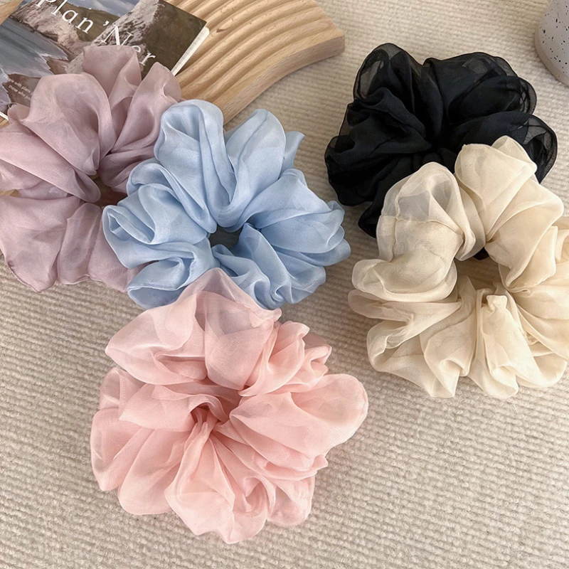 Soft and Romantic Hair Ties for Women with Unique Ruffle Design and Elegant Organza Material Charm and Beauty