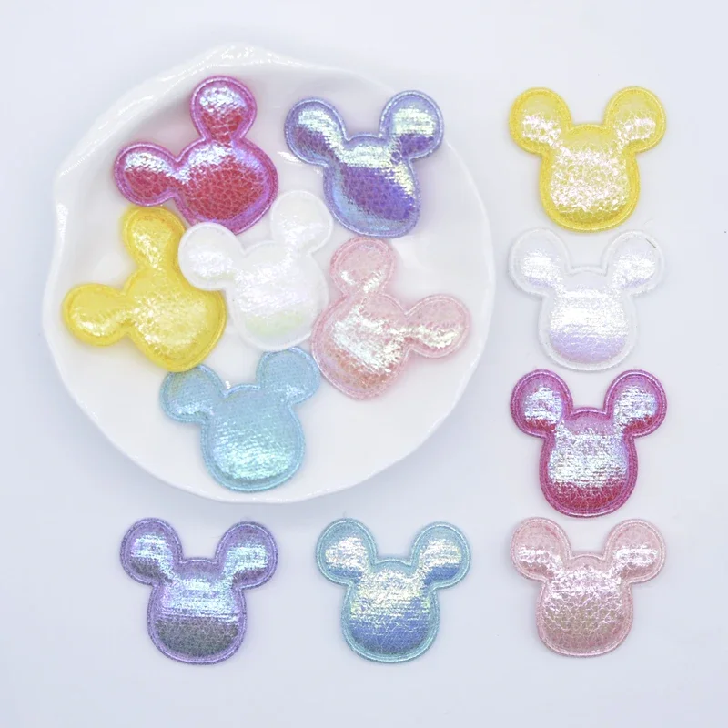 

100 шт. 2,8*2,6 см мягкая аппликация на голову мыши для одежды, шляпы, нашивки для шитья, головные уборы «сделай сам», заколки для волос, аксессуары для декора с бантом