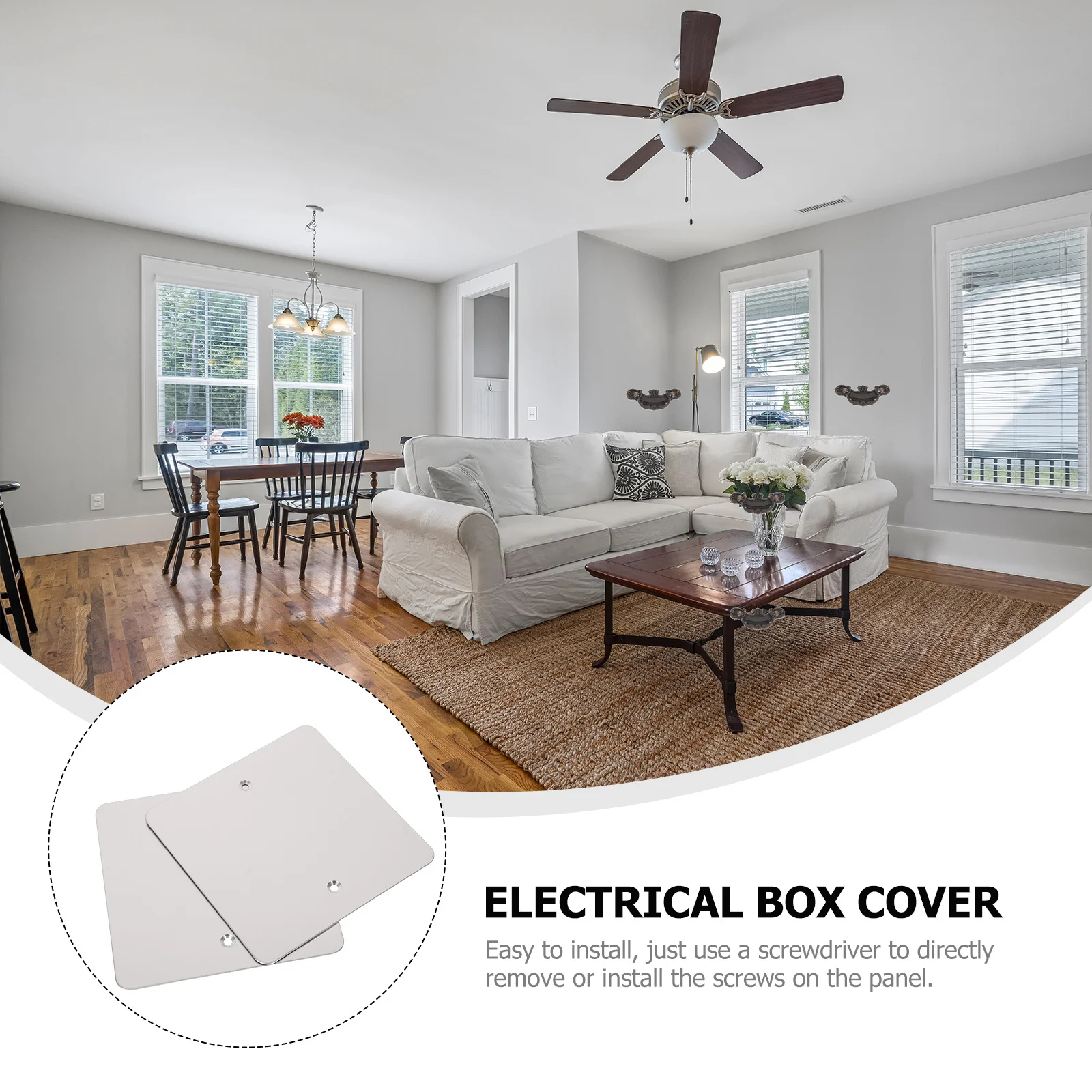 

2Pcs Stainless Steel Blank Wall Plate Cover Heavy Duty -Piece Stamping Scratch-Resistant Flame-Retardant for Electrical