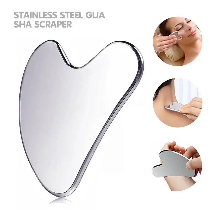 Heiße Verkäufe Premium-Gua Sha-Gesichtswerkzeug aus Edelstahl – langlebiges Metall-Massagebrett für Gesicht und Körper, inklusive exquisitem Geschenk ﻿
