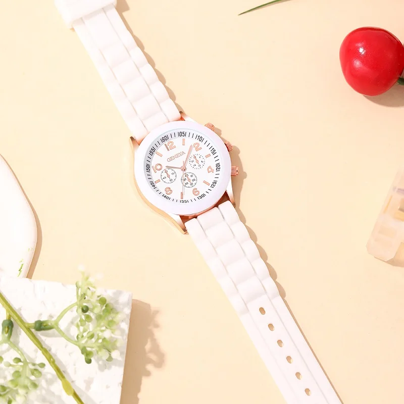 Reloj Mujer Fashion Women Watches White Silicone Jelly Quartz Watch Ladies Dress Wrist Watch Gifts for Girls Relogio Feminino