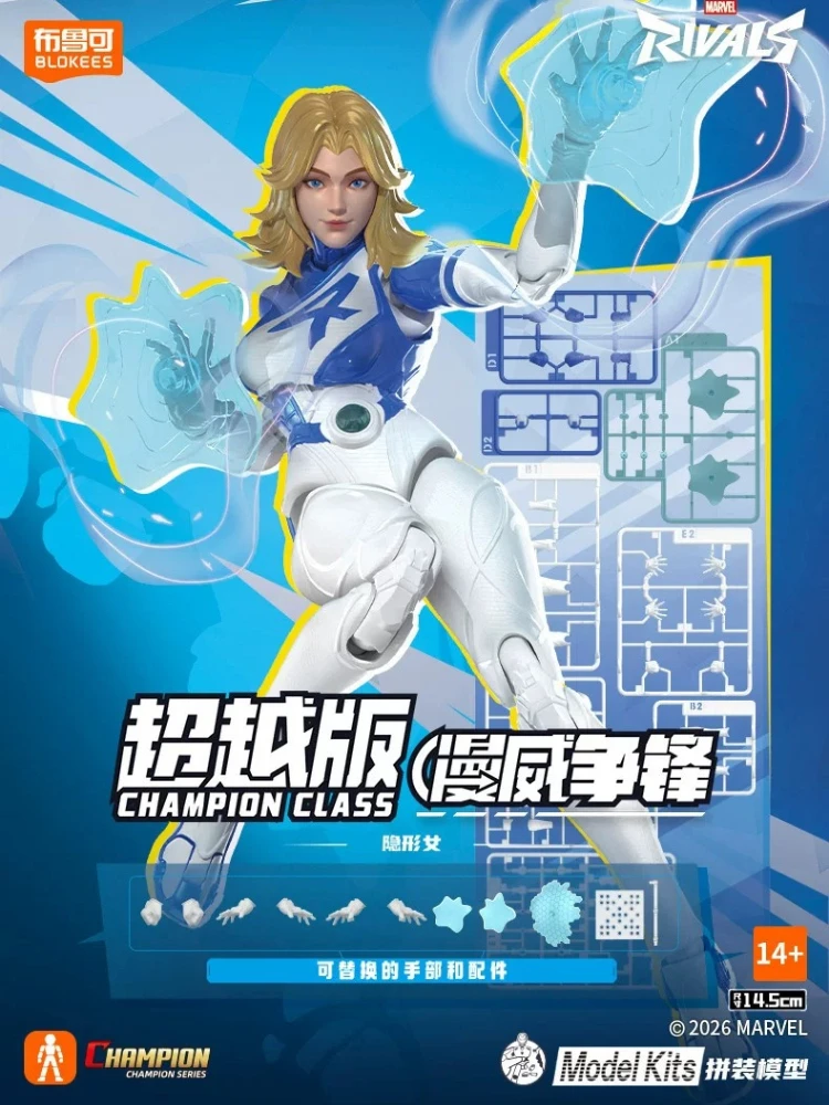 BLOKEES Klocki Marvel Hero Beyond: Brand New Day Spider-Man Susan Storm Richards Jeff The Land Shark Model do Składania — 2