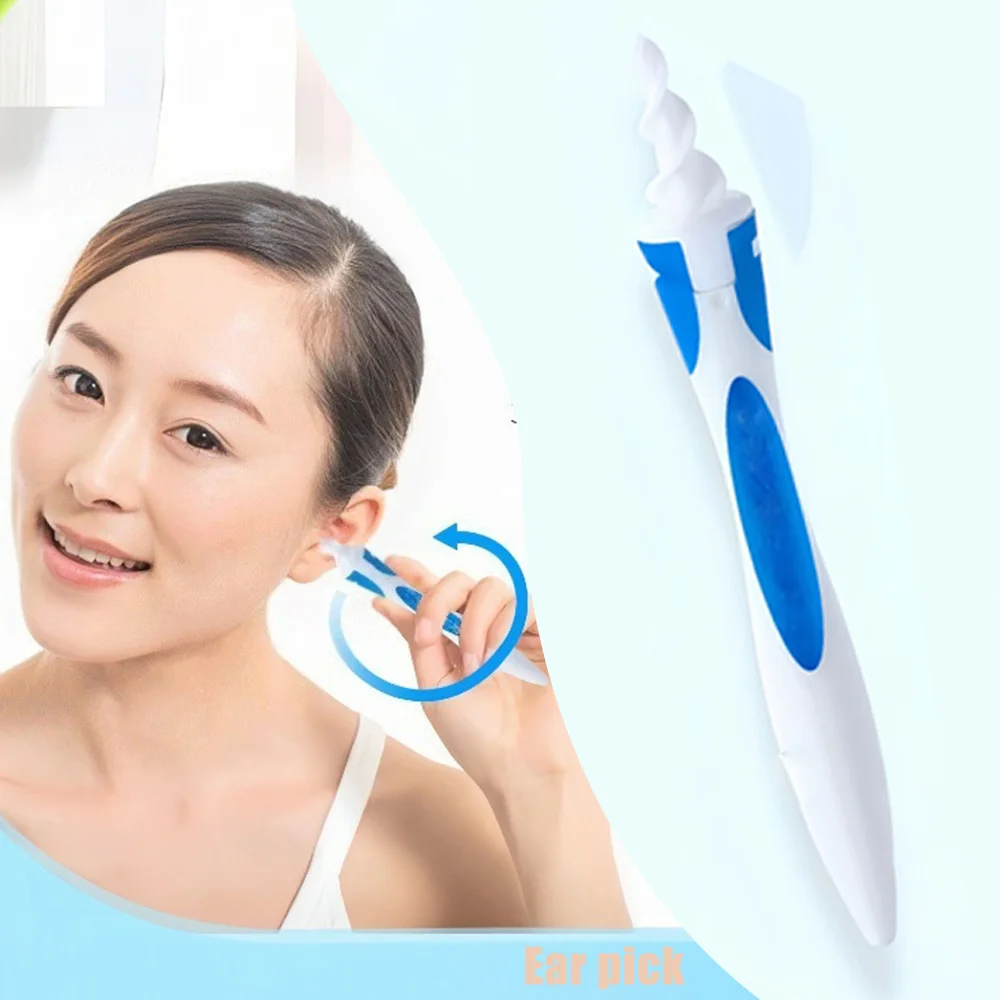 Rotary Spiral Silicone Ear Digging Tool 360 Degree All Round Ear Cleaner Portable Ear Wax Removal Scoop Gentle Non Irritating