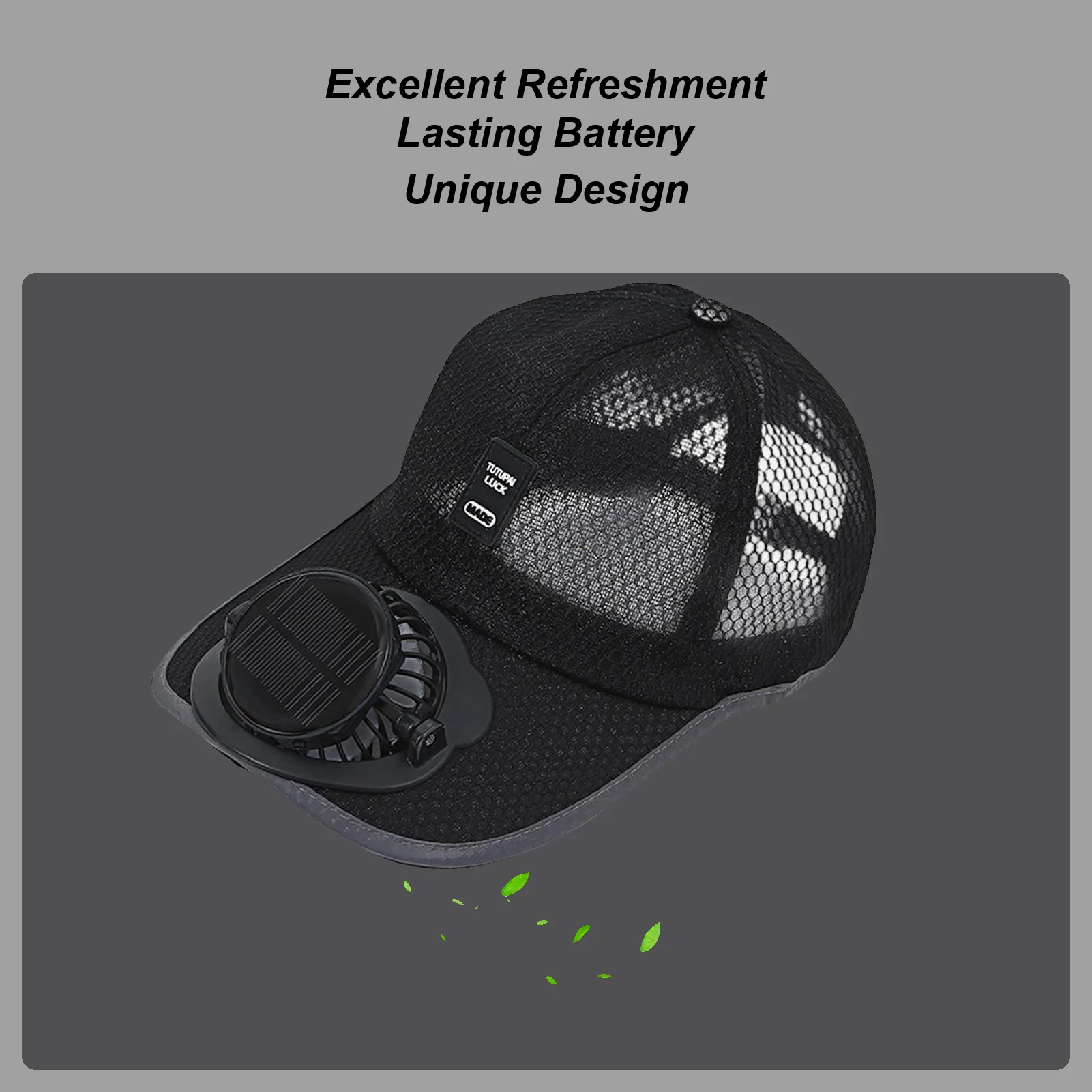 Solar powered charge fan baseball caps adults summer outdoor sun shading breathable duck tongue mesh caps men women