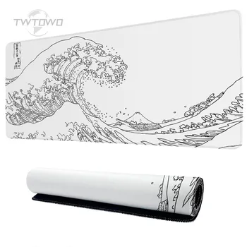 Podkładka pod mysz Gaming Black And White Great Wave XL Komputerowa podkładka pod mysz HD XXL Podkładka pod klawiaturę Dywan Naturalna gumowa podkładka pod mysz biurową