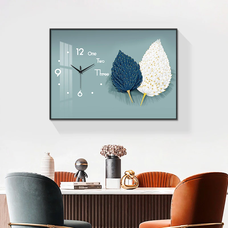 Large Size Abstract Aluminum Alloy Frame Artwork Wall Clock, Muted Quartz Clock for Home Decor,living Room,bed Room Décor