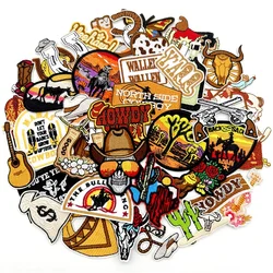 40pcs/lot New West Cowboy Embroidered Patches Applique for Clothing DIY Iron on/ Sew on Patches Stripes Stickers