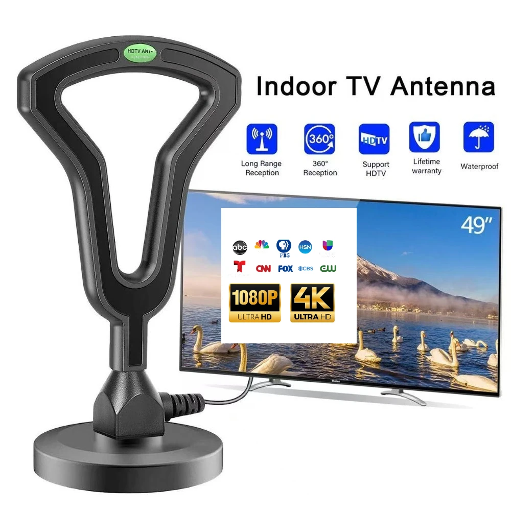 Antena cyfrowa HDTV do wszystkich Smart/Old TV do Smart TV do lokalnych kanałów Wewnętrzna obsługa 4K 1080P DVB-T2 ATSC DVB-T DMB-T、CMMB