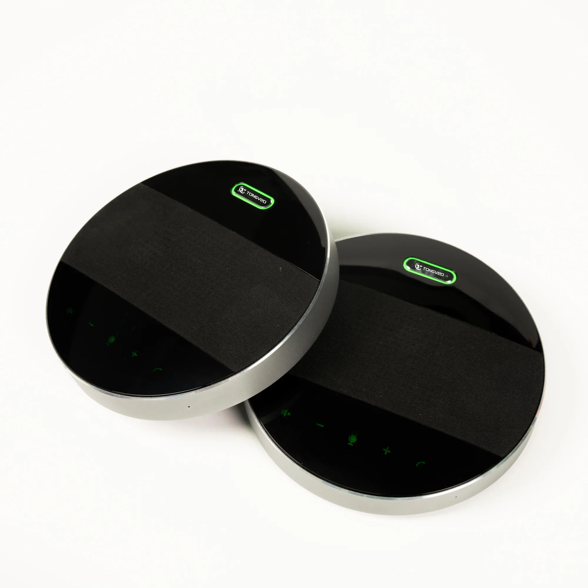 2 in 1 Daisy-Chain Conference Speaker for 20-30 Attendees, Each Bluetooth Speakerphone with 4 Mics, USB/Dongle/Bluetooth Connect