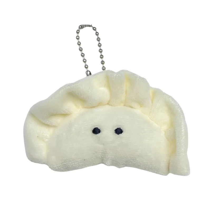 Squishy Plush Dumpling Keyring Brinquedos de pelúcia engraçados, mini saco charme chaveiro dos desenhos animados, acessório bonito para chaves e mochilas