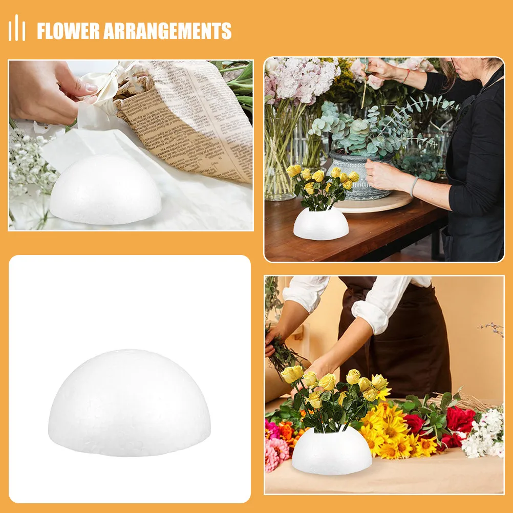 20Pcs White Half Sphere Polystyrene Ball for Floral Arrangements Wedding Flower Supplies Craft Foam Balls DIY Flower view 2