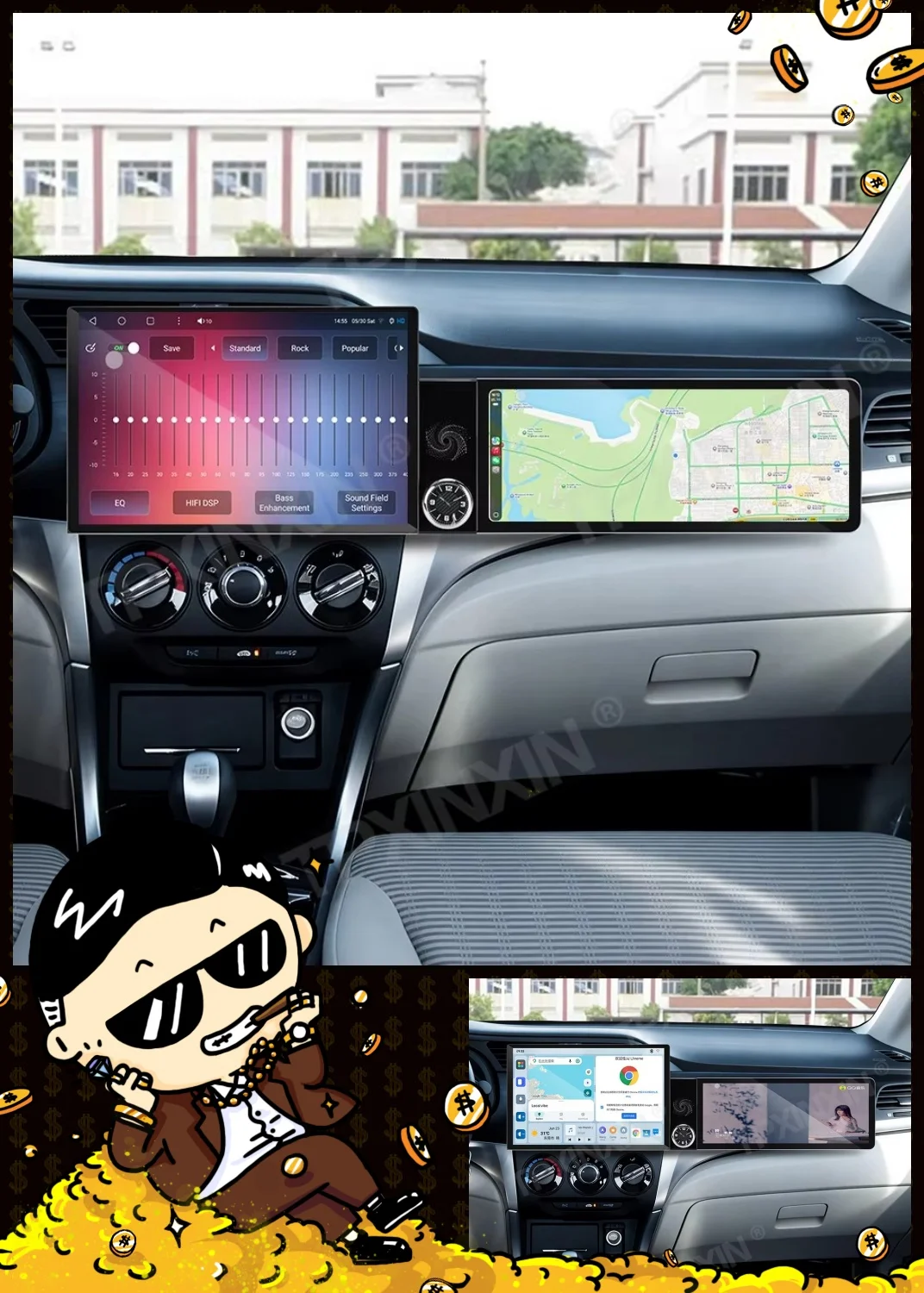 Different Type Dual Screen Car Radio For Honda Crider 2013-2019 Car Multimedia Video Player GPS Navigation Carplay 4G
