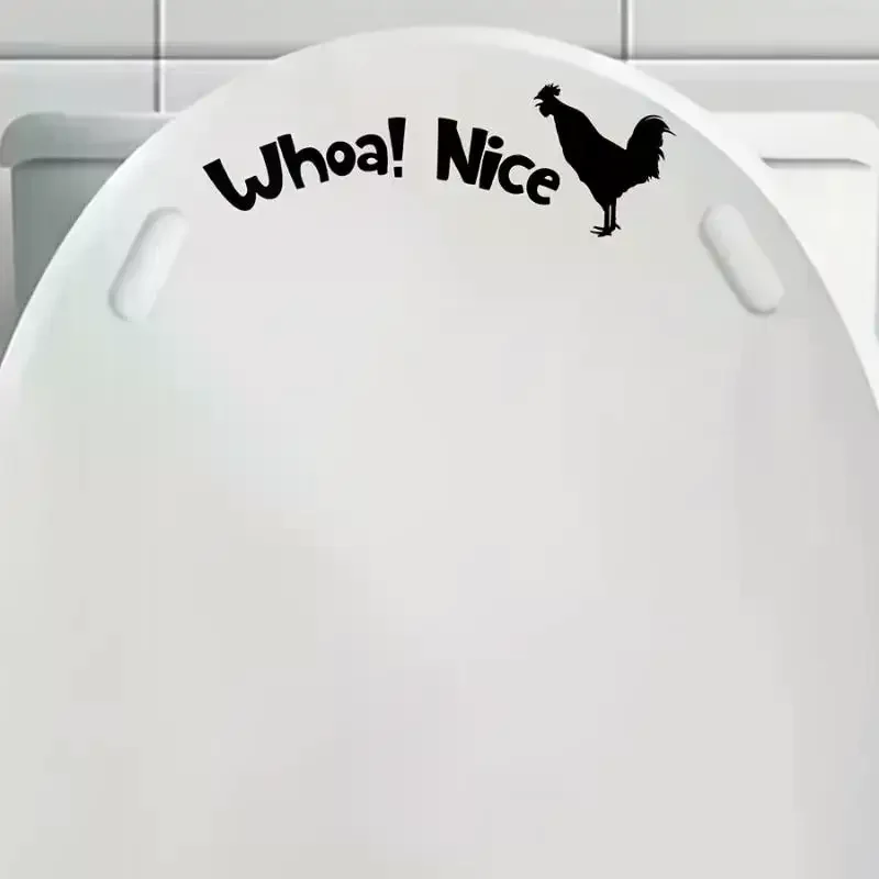 Wow! Pretty Rooster Toilet Seat Sticker - Removable Bathroom Decals, Suitable For Bathroom, Toilet, And Rental Decoration