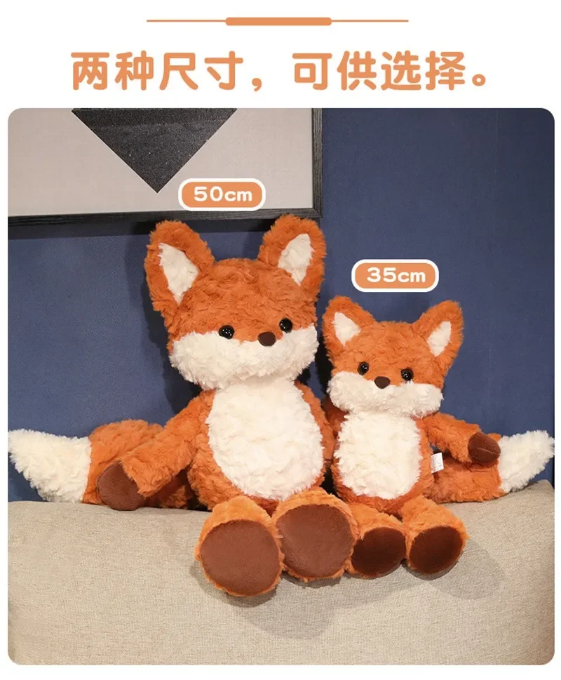 35 cm/50 cm Nette Flauschigen Fuchs Plüsch Spielzeug Weiche Cartoon Orange Füchse Gefüllte Puppe Baby Beschwichtigen Kinder geburtstag Geschenk – Detail 5