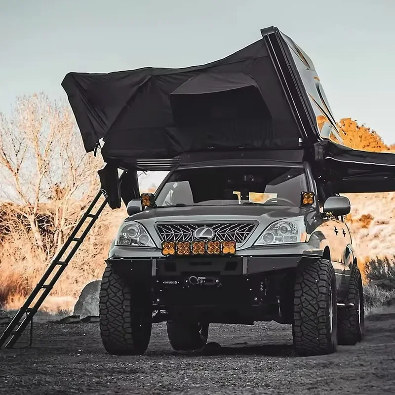 ABS Four-season Side-turning Roof Tent Folding Portable Rainproof Sunscreen Self-driving Car No Setup Required Cross-border