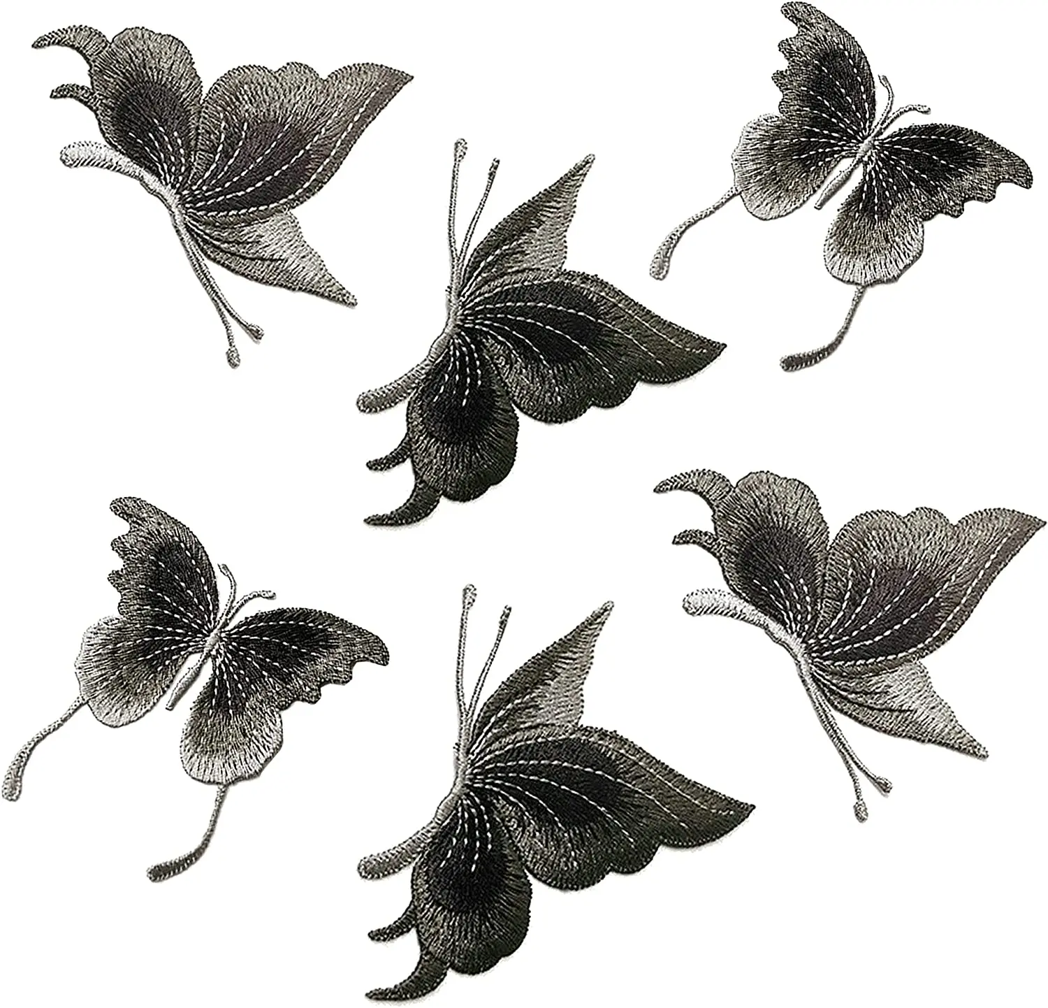 6Pcs Handmade Mesh Butterfly Patches Sew On DIY Clothes Hats Skirt Legging Hair Clips Decor Accessories Applliques