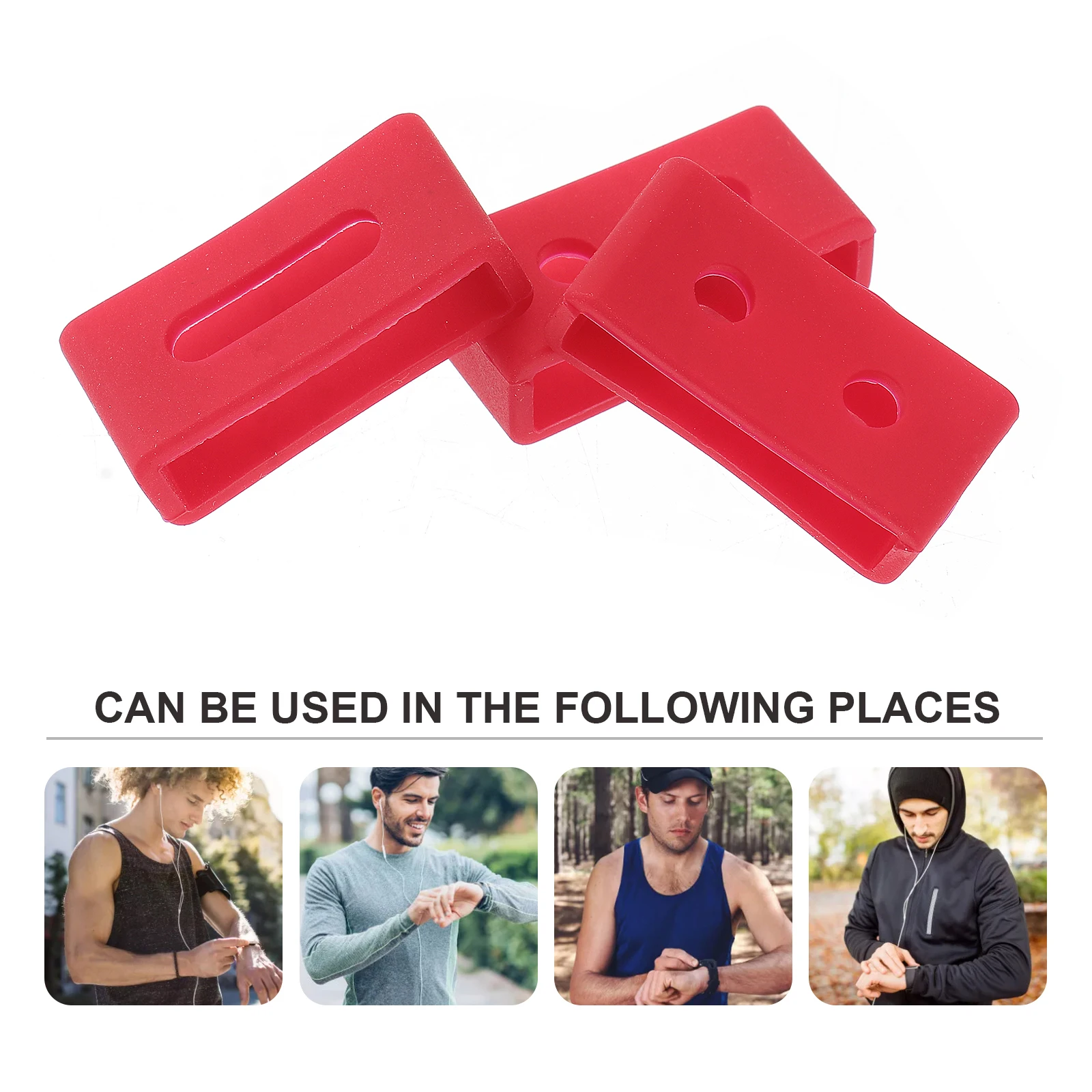 

3pcs Silicone Replacement Watch Band Rings Wristband Loops For Ga110 Ba Bright Color Easy Install Durable Fit 22Mm Red