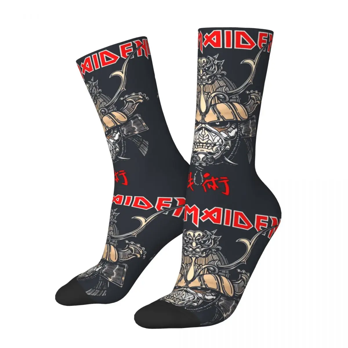 Kaus kaki kompresi pria bergaya Retro, kaus kaki konser Tour Band musik Vintage Essential, kaus kaki kompresi pria, kaus kaki uniseks i-iron maiden band3, kaus kaki kru mulus