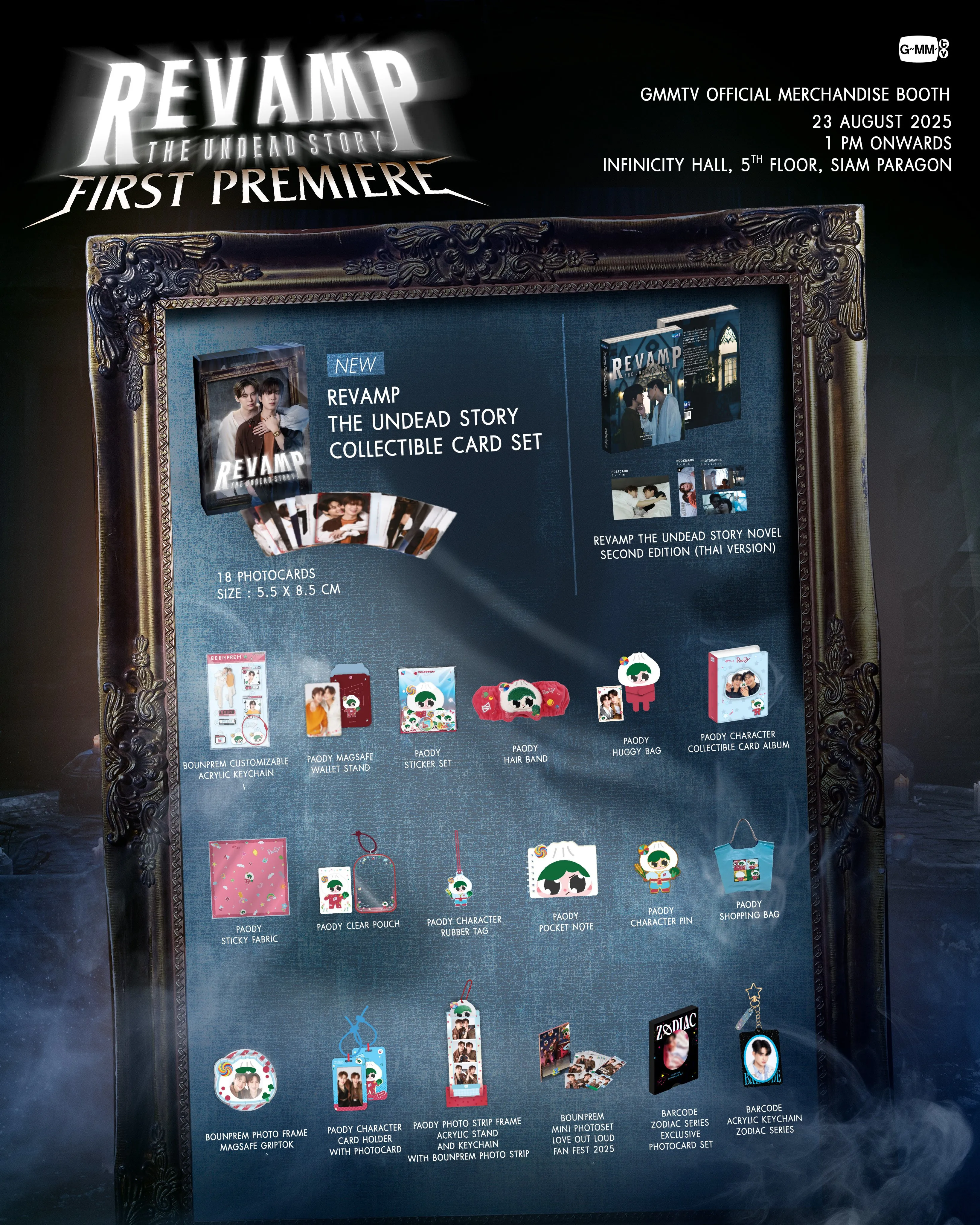 2025 Official 2025 Official In Stock Gmmtv Thai Star Bounprem TV Serise Revamp The Undead Story Paody Keychain Pouch Pocket Note