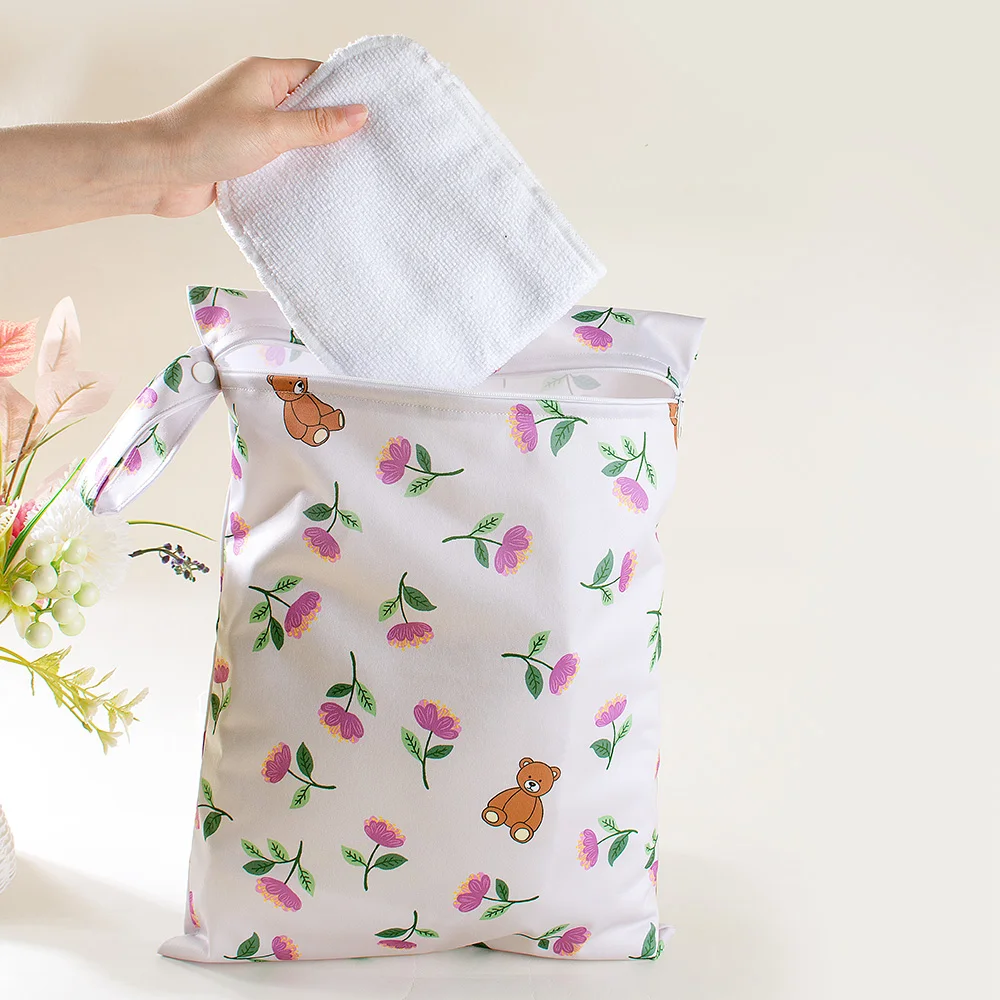 Babys how Pul wasserdicht nass Packs ack tragbare Wickelt asche Hygiene Aufbewahrung tasche wieder verwendbare Blumen Fuchs druckt nasse Taschen für Badeanzüge