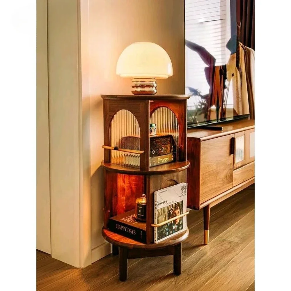 

Американский ретро-стиль с краем из цельного дерева, несколько мобильных вращающихся стоек из орехового дерева.