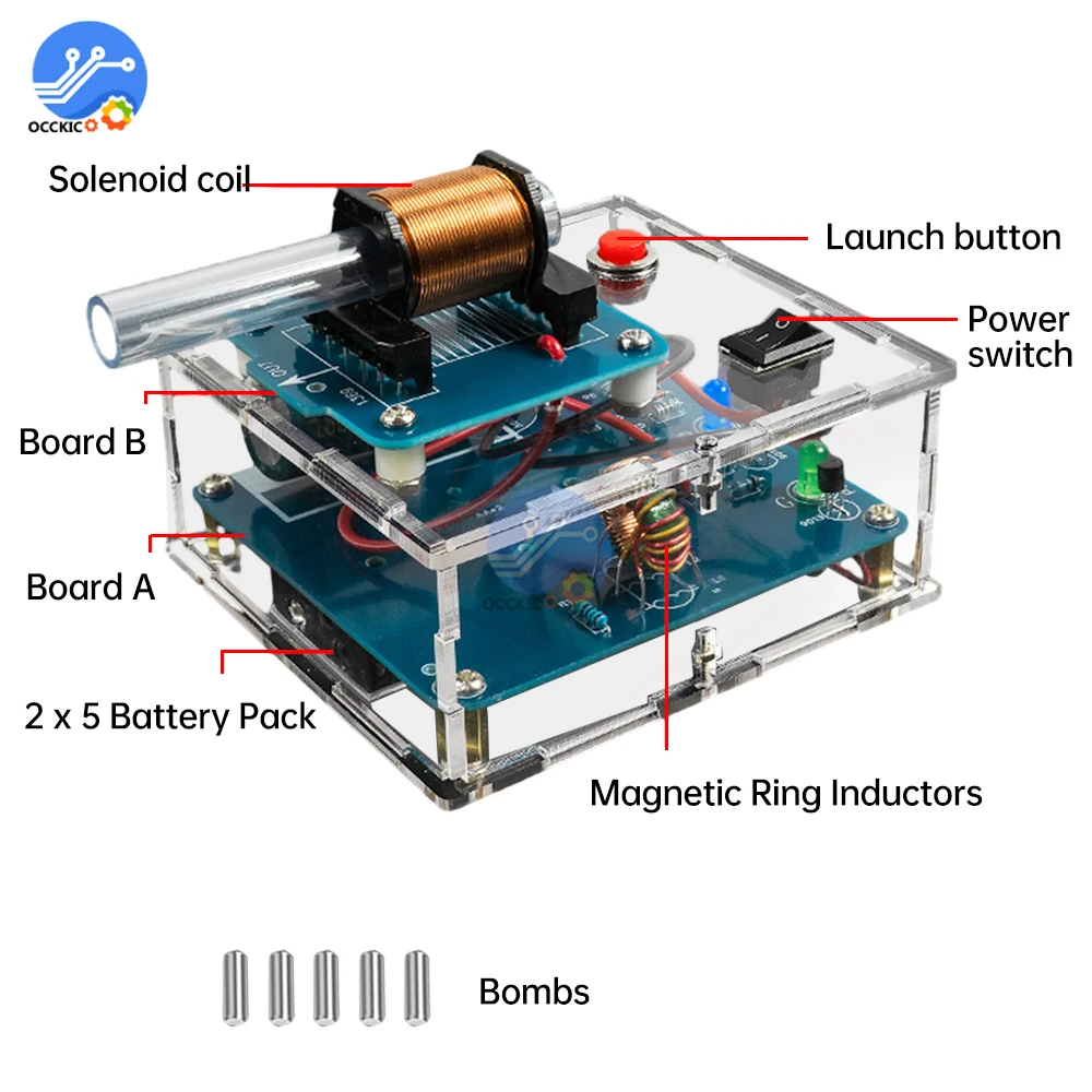 DC3V Kit elettronico trasmettitore magnetico elettrico fai da te con circuito di indicazione del livello gioco di tiro parti di esperimenti