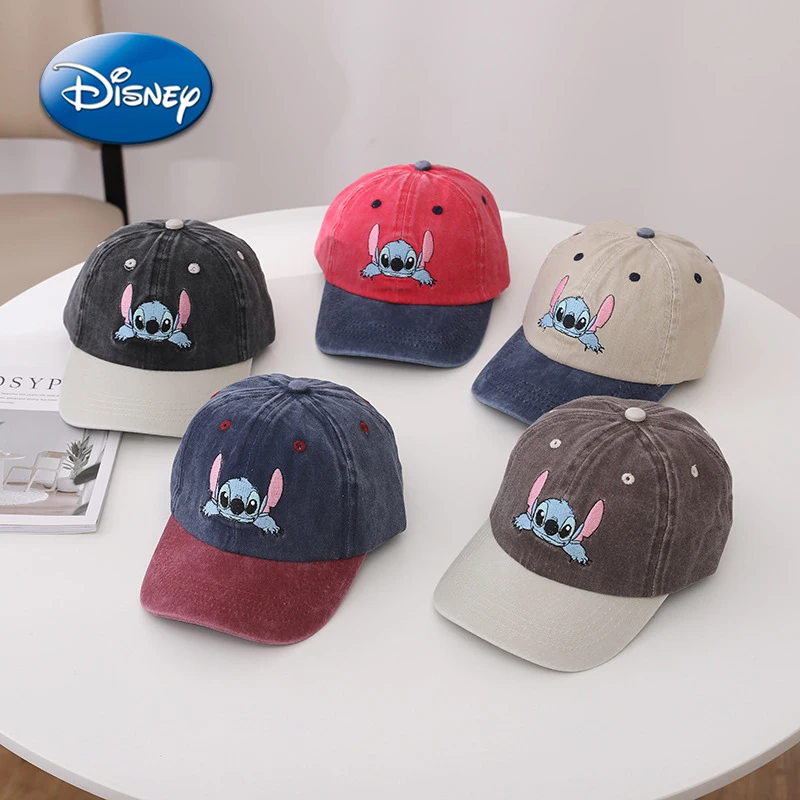 Disney Stitch Children Baseball Cap Anime Figure Fashion Color Breathable Peaked Caps Casual Sun Hats Adjustable Unisex Kid Gift