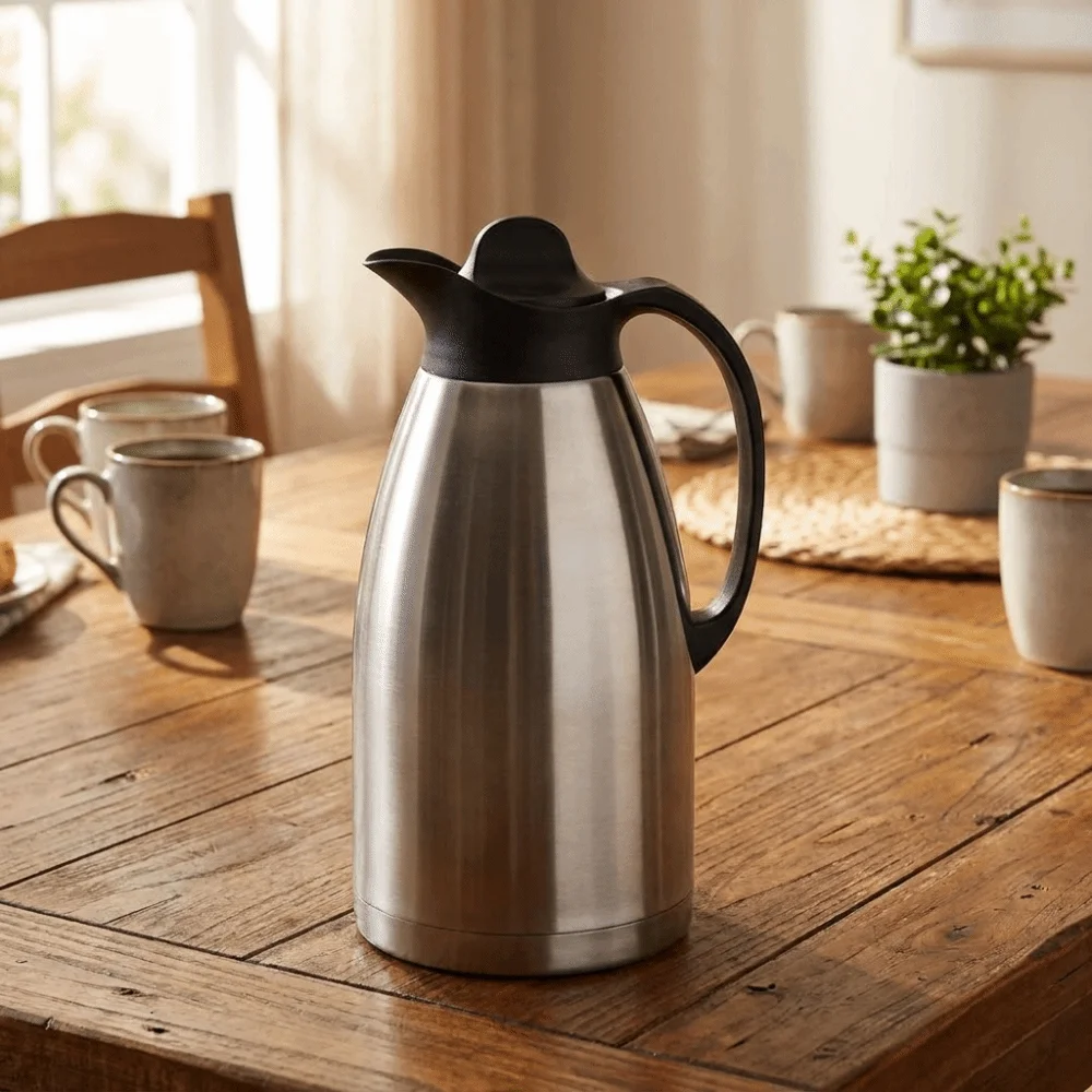 Leak-Proof Stainless Steel Insulated Kettle Double Layer Simple Large Capacity Thermos Fall-proof 1/1.5/2/2.5/3L Hot Water Jug