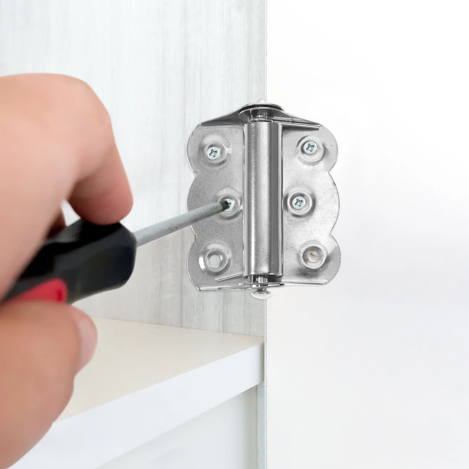 3pcs 27mm Silver Self closing Heavy Duty Stainless Steel Butterfly Door Hinges Auto Close Spring Loaded Screen Garage Exterior