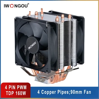 X99 Processor Cooler Lga 2011 V3 4pin Rgb Fan Cpu Tower Cooler IWONGOU 4 Heatpipes Cooling Cpu For Intel LGA 1200 1150 AMD AM4