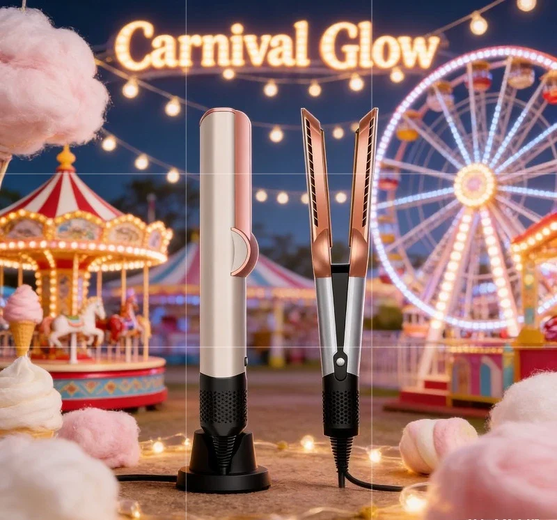 

2-in-1 Professional Quick Dry Hair Dryer and Straightener Negative Ion Iron Long Lasting Styling Tool Wet and Dry Curling Iron