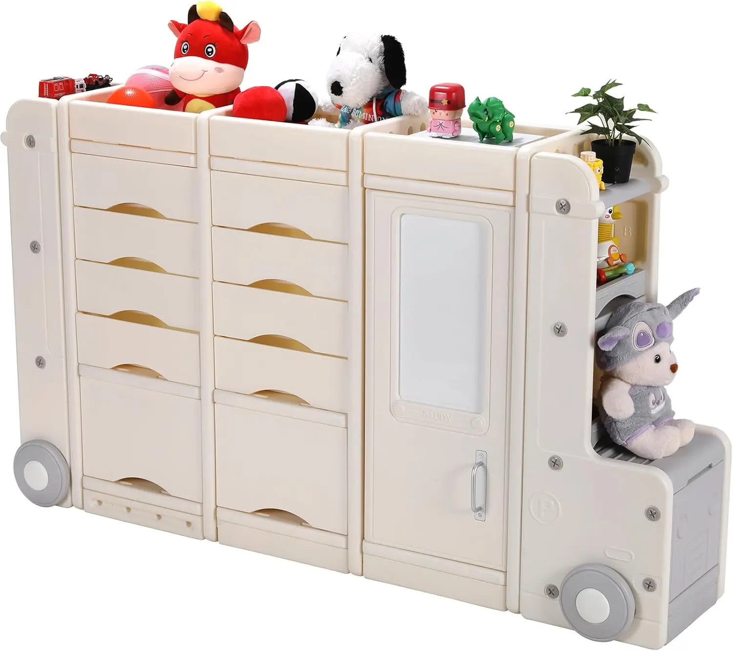 Toy Organizers and Storage Bins, Multi-Layer Storage Cabinet Organizer, Kids Multipurpose Bookshelf and Toy Box Large