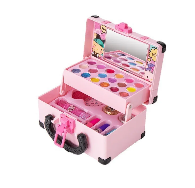 Neue Kinder Make-Up Kosmetik Pretend Spielen Box Prinzessin Make-Up Mädchen Spielzeug Spielen Set Lippenstift Lidschatten Sicherheit Ungiftig Spielzeug