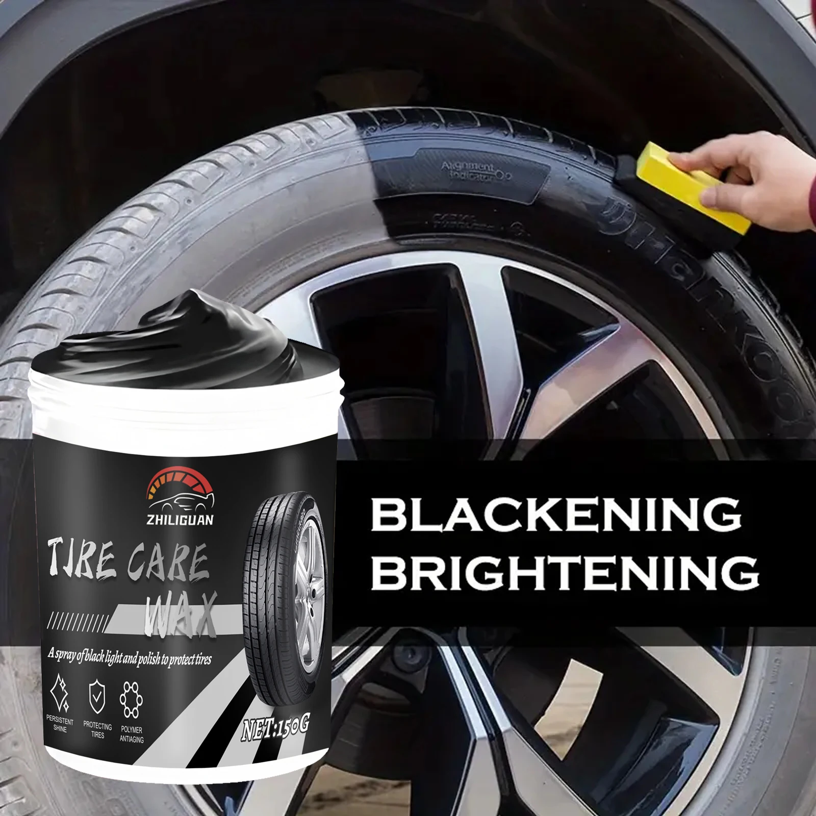 Tire Shine Wax - Durable Protection & Gloss Enhancer for Plastic Parts, Long-Lasting Maintenance Coating, Anti-aging, Tire Prote