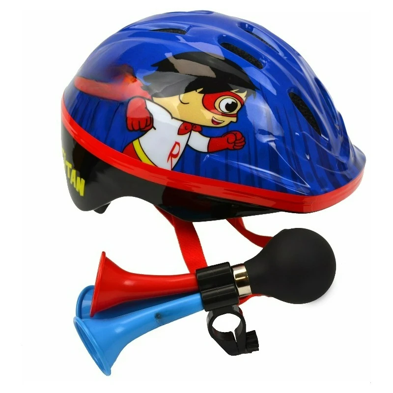 Red Titan Kids Bicycle Helmet with Triple Horn, Ages 5+
