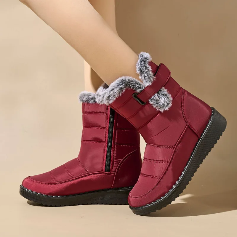 

Women's Boots Snow Casual Winter Shoes Ladies Wedge Heels Shoes Fashion With Fur Warm Boots Botas Mujer