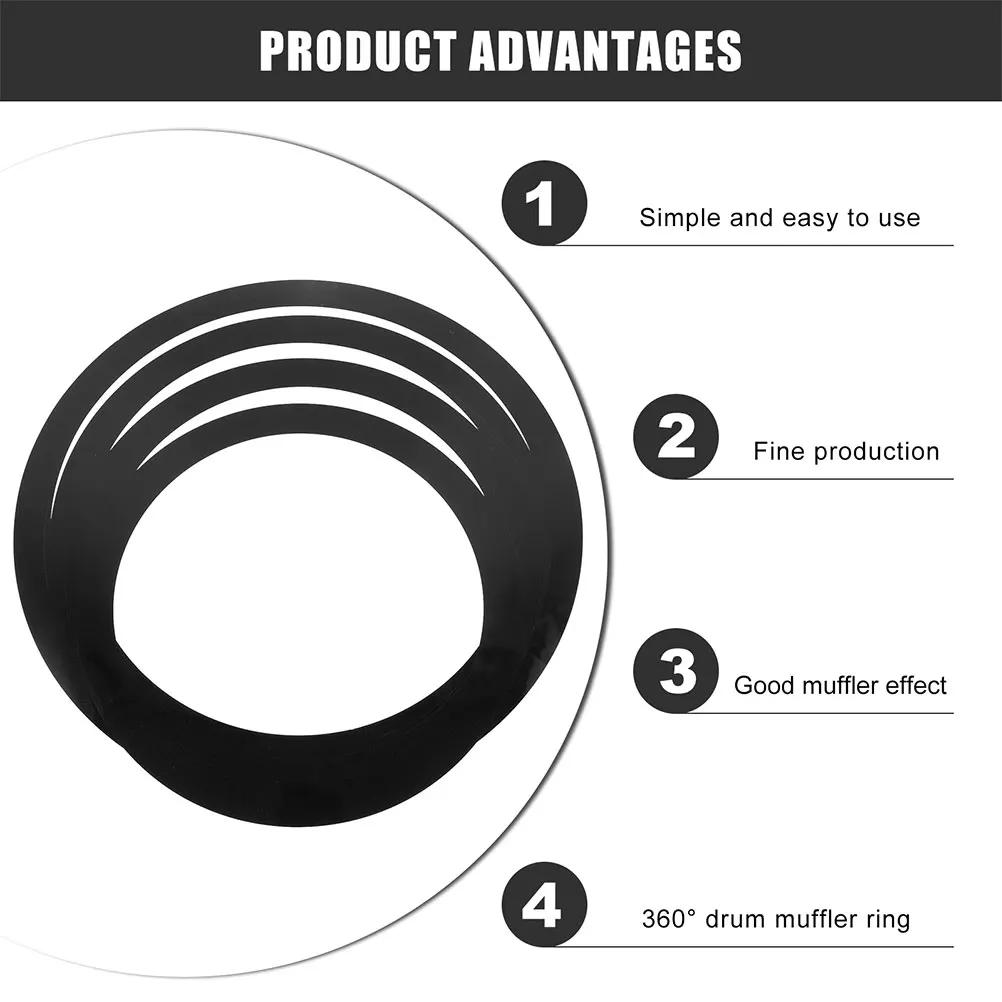 

4pcs Snare Portable Mute Accessories Durable Sordine Home Practice Ring Kit Sordine Practice Drum Kit Mute Drum Parts