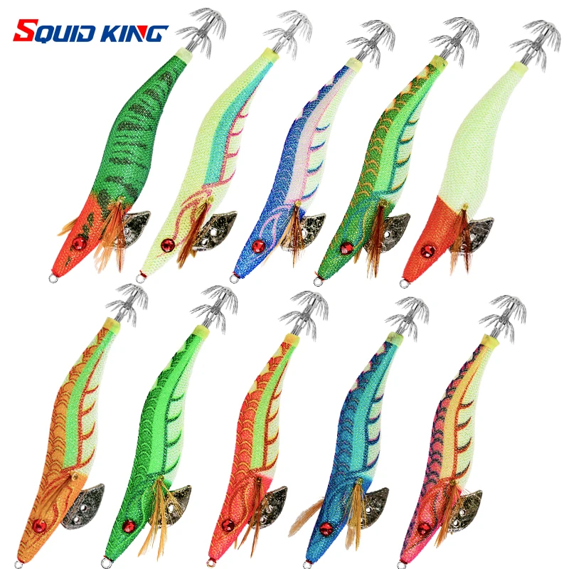 

FSDZSO Squid Bait 3.0# 3.5# Artificial Jigging Lures Slow Sinking Strong Hooks Sea Fishing Octopus Cuttlefish Luminous EGI