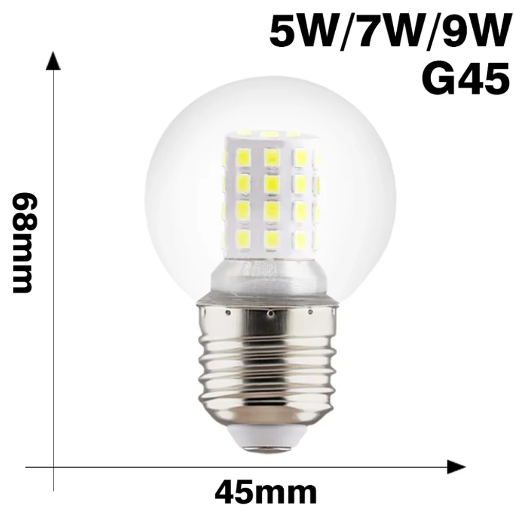 Led Bulb 6w 9w 12w G45 Light Pendant Warm Energy-efficient Golf For Style Home Ball Lighting Super Spotlight Ac220v White