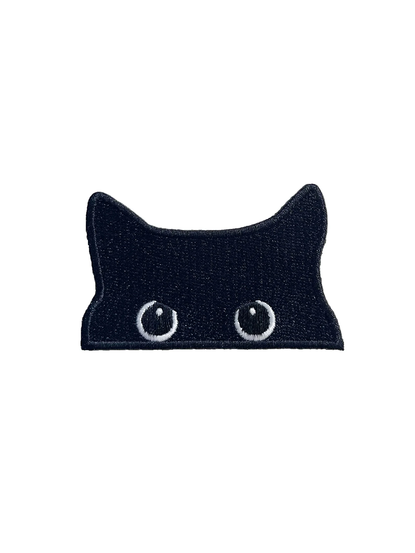 2PCS/lot Embroidered Black Cat Design Patch Cute Iron On Patch for Clothing Jeans Jacket Decoration image 2