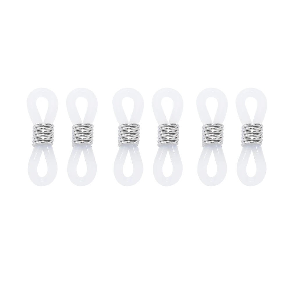 Aço inoxidável Snap Hook Rubber Eye Glasses End Loop Conectores, DIY Óculos De Sol Correntes, Jóias Fazendo Suprimentos, 20Pcs