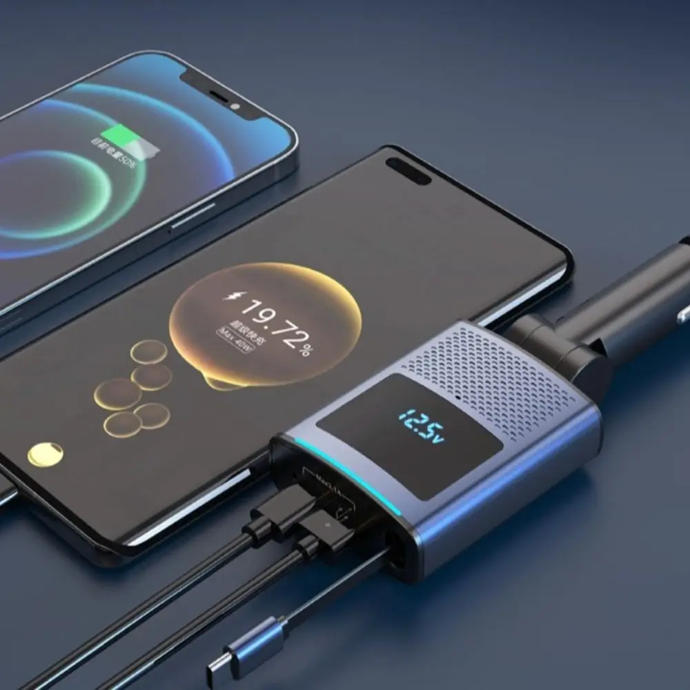 

Универсальное автомобильное зарядное устройство со светодиодным дисплеем PD65W SC09 Мини-автомобильное зарядное устройство USB-адаптер Быстрая зарядка внедорожника