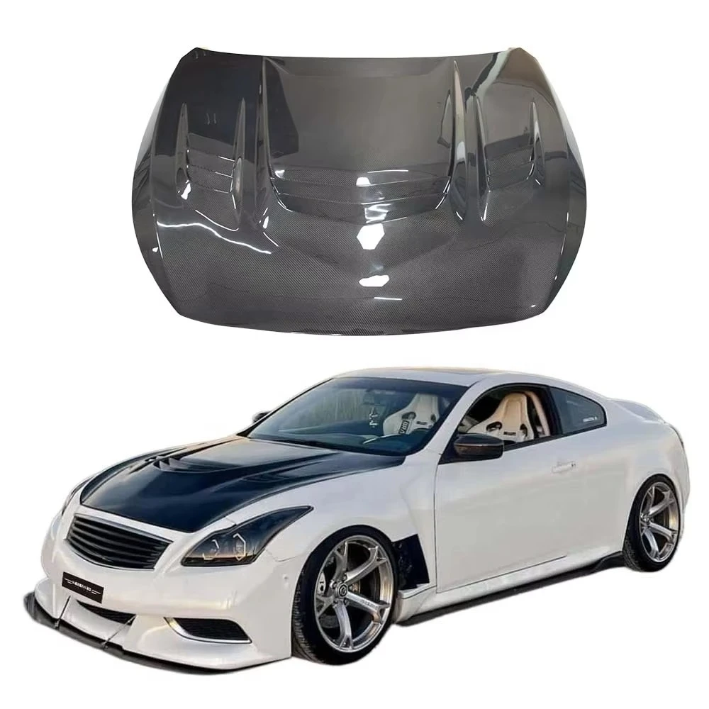 High Quality Laridas Style Carbon Fiber Hood Bonnet for Infiniti G37 Coupe Body Kit Perfect Fitment