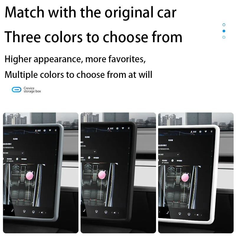Silicone Protective Cover Set For Tesla Model 3 2017‑2024 Model Y 2021‑2025+ Rearview Mirror & Central Control Screen Anti‑Colli